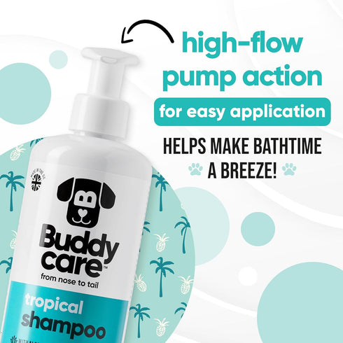 Buddycare B5 (33.8oz) Tropical Dog Shampoo by | Deep Cleansing Shampoo for Dogs | Tropical Scented | with Aloe Vera