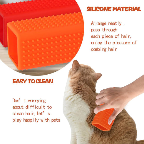 2pcs Pet Dog Cat Hair Remover, Hollow Silicone Cleaner Brush for Pet and Furniture Cleaning