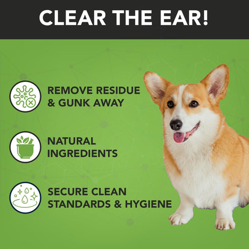 NOVEHA Pet Ear Wipes (150 Count) Dog Ear Cleaner Wipes, Otic Cleanser for Dogs & Cats - Stop Ear Itching with Aloe Vera, Eucalyptus and Witch Hazel for Odor Control, Dirt and Wax Removal, Unscented