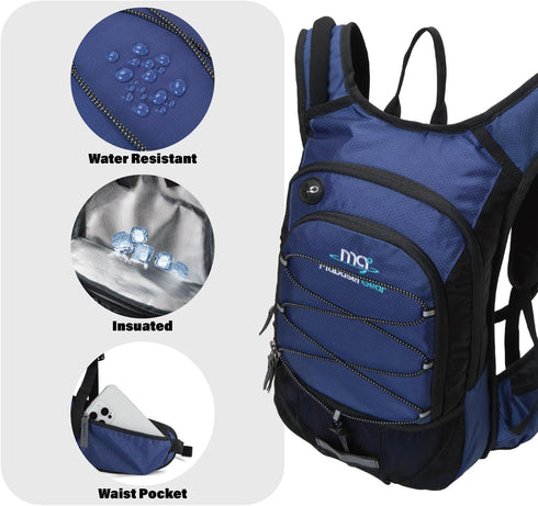 Insulated Hydration Backpack with 2L BPA Free Bladder - Keeps Liquid Cool for Running, Hiking, Cycling, Camping