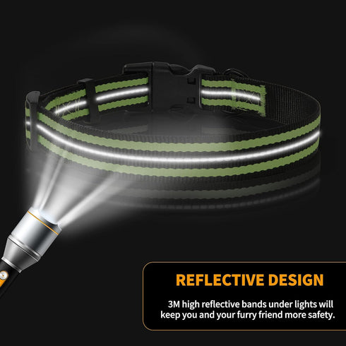 Mile High Life Reflective Dog Collar - Nylon Pet Collar with Buckle, Light Weight Lime Green for Large Dogs (L)