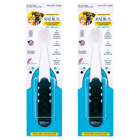 RADIUS Pet Toothbrush, Lush and Plus Soft Bristles, Designed to Clean Teeth