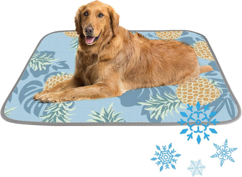Generic Cooling Pad for Dogs Ice Silk Mat for Dog Crate Hibiscus Silouettes