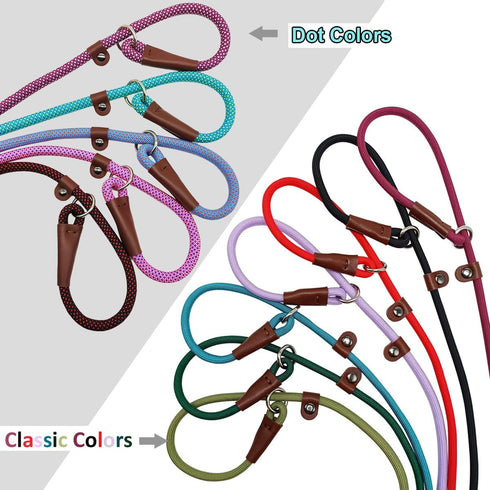 BTINESFUL 7FT Slip Lead Dog Leash, Strong Nylon Rope Training Lead for Small Medium Large Dogs, Beige