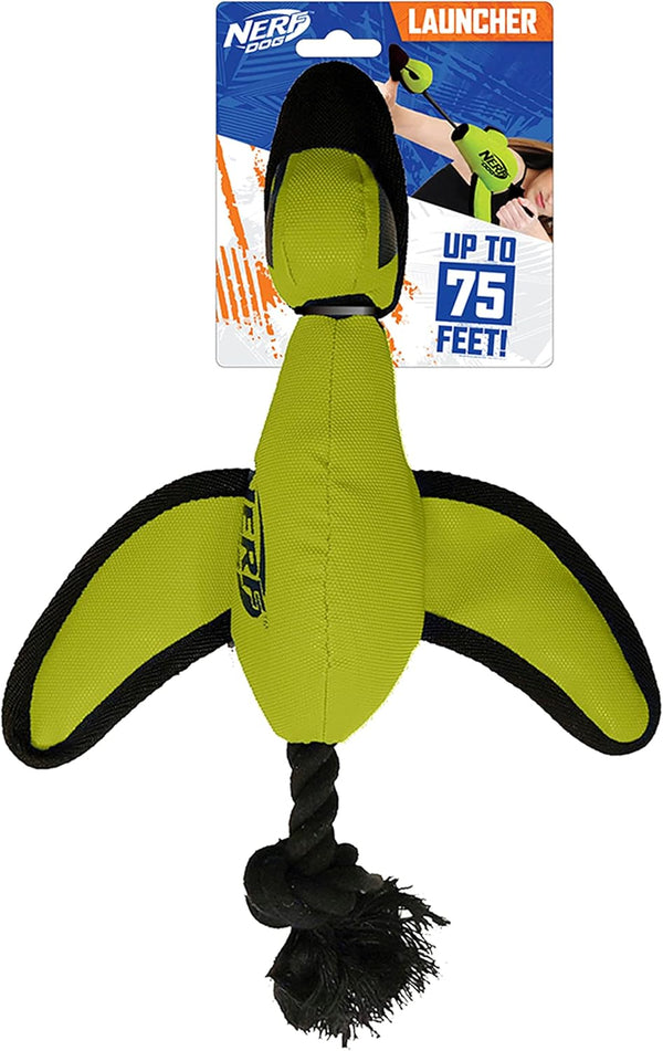 Nerf Dog Large Nylon Launching Duck in Green