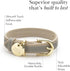 London Vegan Leather Dog Collar, Luxury Adjustable Buckle Collar for Small to Large Dogs, Grey Over Beige, Large