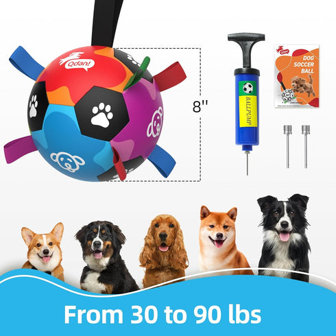 (8 Inch) QDAN Dog Toys for Large Dogs, Durable Dog Balls for Aggressive Chewers, Indestructible Outdoor Herding Ball