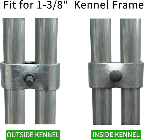 HITTITE 8 Set Dog Kennel Panel Clamps for Chain Link Fence Panel with 1-3/8"/32mm Diameter, Saddle Clamps