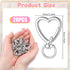 Alrhso 20 Heart Shape Keychain Clip Pcs Metal Heart Shape Keychain Hearts Carabiner Spring Snap Hook Sliver Hearts
