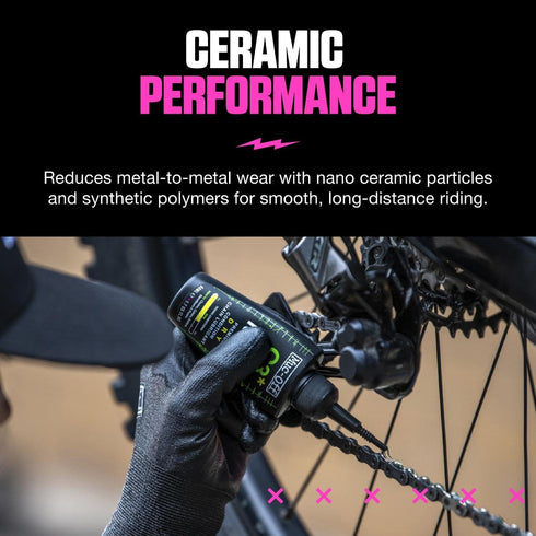 C3 50 Muc-Off Ceramic Dry Chain Lube, Milliliters - Premium Bike Chain Lubricant with UV Tracer Dye - Formulated
