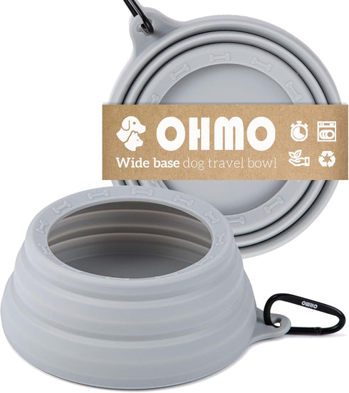 Collapsible Dog Water Bowl, Large 34oz No Spill Portable Pet Bowl for Travel, Less Splash for Road Trips