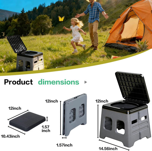ROSHNT Camping Toilet for Adults - Portable Folding Toilet with Lid,Travel Portable Potty for Adults,Porta Potty Car