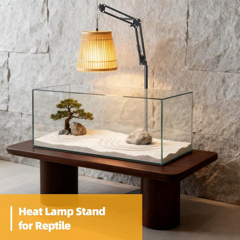 TALITARE 15-46 180 Reptile Lamp Stand, Adjustable in Heat Lamp Stand, Metal Floor Light Holder with Adjustable Swing