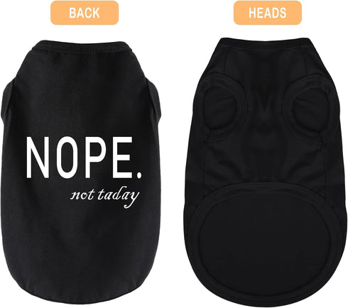 Discover Cozy Cotton Canine Wear: Soft, Lightweight, and Breathable Dog Shirt Vest with Eye-Catching Graphics(NOPE not today), Keeping Your Furry Friend Warm and Comfy! Black XXS