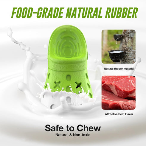 Dog Toys for Aggressive Chewers, Indestructible Natural Rubber Chew Toy with Bleef Flavor for Large Dogs (Green)