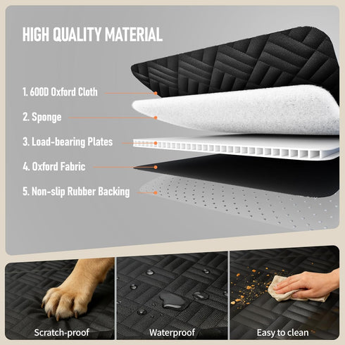 PROZAR 400lbs, Hammock Dog Car Seat Cover for Back Seat, Hard Bottom Back Seat Extender for Dogs - Supports Back Seat