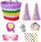 Kids Bike Basket for Girls, Handlebar Bicycle Basket with Unicorn Necklace and Bike Decoration Accessories Set