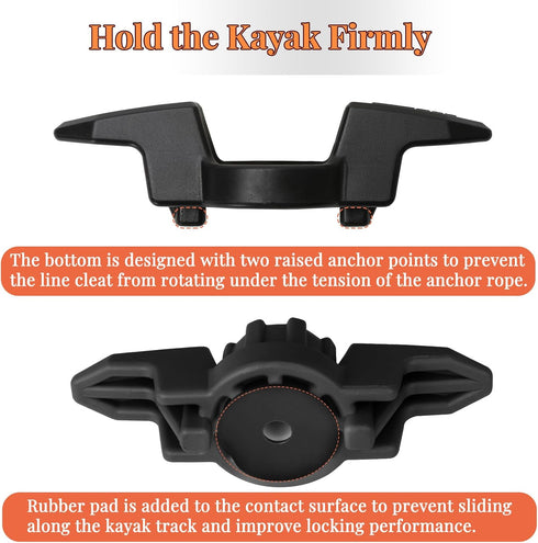 Kayak Cleat Track Mount Anchor for Standard Kayak Rail, Rope Cleat Accessories for Kayak Line