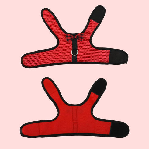 Hypeety Bunny Kitten Harness No Pull Cat Leash Adjustable Soft Vest for Small Animal (RED, S)