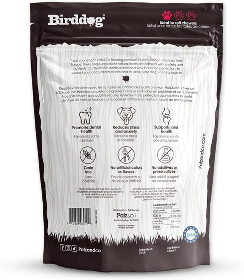 20 Pack Palz&Co Duck Sausage Dog Treats - of All-Natural Grain-Free Chews for Dogs, Supports Dental Health & Hip