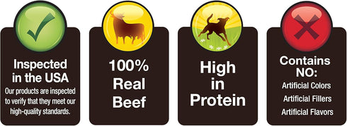 100% 4 Cadet Beef Strip Long Lasting Chews for Dogs, Single Ingredient Beef Esophagus Dog Treats, Natural High Protein