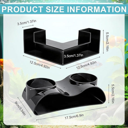 Generic Fish Tank Tunnel - L-Shaped Aesthetic Corner - Shrimp Cave Fish Tank Decorations | for Betta Corydora Catfish