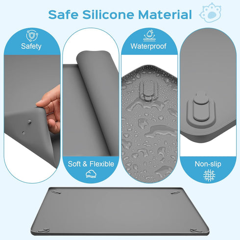 Wuquperf 24" 24" 4 x Dog Pee Pad Holder, Silicone Puppy Potty Pad Tray with Built-in Magnetic Clamps Non-Slip Dog