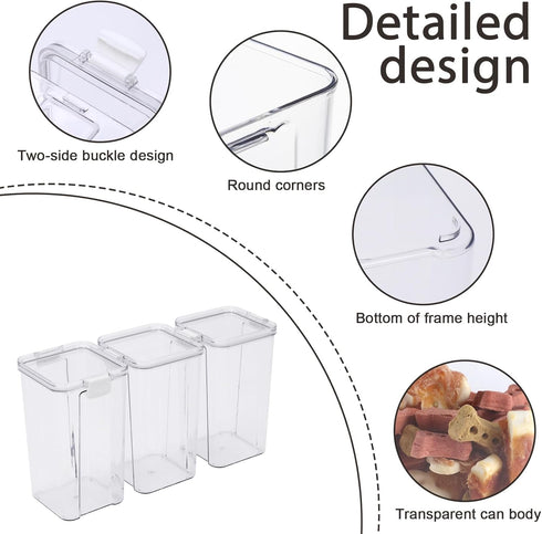 Lolytama 3Pack Pet Food Storage Containers, Airtight Dog Food Storage Container with Locking Clips, Dog Treat Container