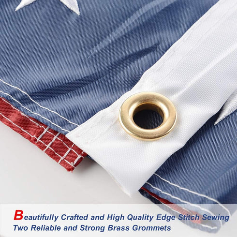 U.S. 50 Star Sewn Boat Flag, 16 x 24 inch Yacht Boat Ensign Nautical US American Flag with Sewn Stripes