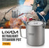 Lixada Ultralight Titanium Water Mug Cup with Lid and Foldable Handle, 750ml Pot for Outdoor Camping Cooking