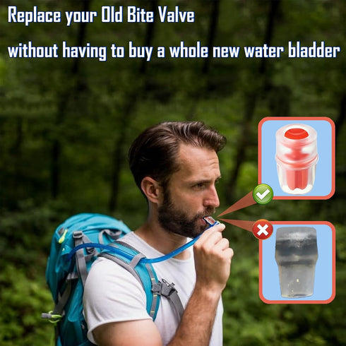 Replacement Bite Valve Mouthpiece for Hydration Pack Bladder Water Backpack, 4-Pack with Shutoff Valve and Tube O-Ring