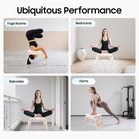 SAOUYPYMA 25 Inch 440.92lbs Yoga Headstand Bench, Yoga Inversion Bench with Seat Cushion, Portable Stand Yoga Chair