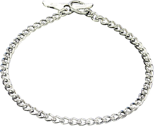 Herm Sprenger Chrome-Plated Steel Choke Dog Training Collar with Toggle-Closure No-Pull Slip Chain for Small Medium Large Dogs for Easy Control Show Chain Collar Made in Germany