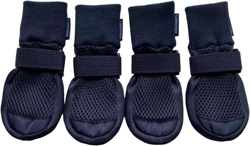 Paw Protector Dog Boots Set of 4 - Breathable and Soft Nonslip Soles, Color Black, Size Small