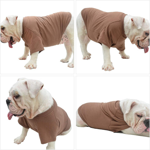 Lovelonglong Bulldog Clothes, 100% Cotton Blank T-Shirt for French Bulldog, English Bulldog, Pugs