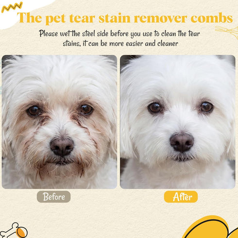 Yiyiring Pet Eye Comb Bulk Stainless Steel Facial Comb for Dogs Cats Gentle Tear Stain Remover Cat Grooming Kit