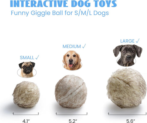 Nocciola Wobble Giggle Ball for Dogs, Interactive Squeaky Toy for All Sizes, Fun Giggle Sounds When Rolled or Shaken (M)