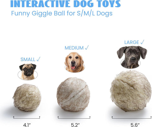 Nocciola Wobble Giggle Ball for Dogs, Interactive Squeaky Ball Toy for Small Medium Large Dogs, Fun Giggle Sounds