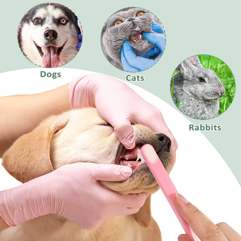 SUPVOX Extra Soft Pet Toothbrush – Dog and Cat Dental Cleaning Brushes for Sensitive Teeth & Gums, 3 Pack Kit