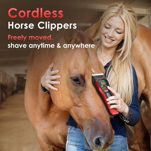 2-Speed Trimmer #066 Horse Clippers,Quiet Horse Grooming Clippers,Rechargeable Pet Shaver with Scissors for Matted Long