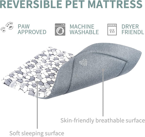 VANKEAN Dog Crate Pad Bed Mat, Reversible Soft Pet Sleeping Mat for Small to XX-Large Dogs, Machine Washable (Grey