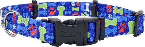 Coastal Pet SecureAway Flea Collar Protectors - Adjustable Dog & Puppy Collar Protection, Multi Bones