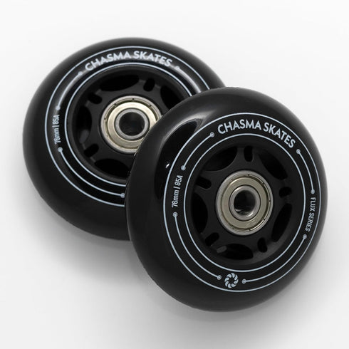 Flux 2 Pack 76mm RipStik Wheels 85A for Ripsurf Caster Board, Replacement Wheels with Bearings