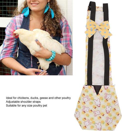Pet Chicken Diaper,Reusable Washable Duckling Nappy Goose Diaper Duck Diapers Pet Physiological Pants with Bow Tie