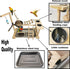 Parrots Playground Bird Play Stand Natural Wood Parrot Perch Gym Playpen Parakeet Nest with Feeder Cups Ladders