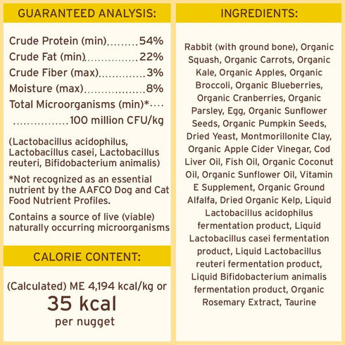 Primal Freeze Dried Raw Dog Food Nuggets - Rabbit - Complete & Balanced Meal - Premium, Healthy, Grain Free, High