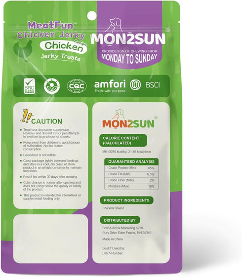 MON2SUN 21.2 oz Dog Treats Chicken Jerky, Single-Ingredient, Rawhide-Free, High Protein, Low Fat, Training Treats