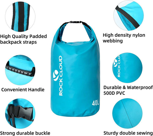 ROCK CLOUD 20L Waterproof Dry Bag for Kayaking, Rafting, Boating, Beach, Surfing, Swimming, Camping