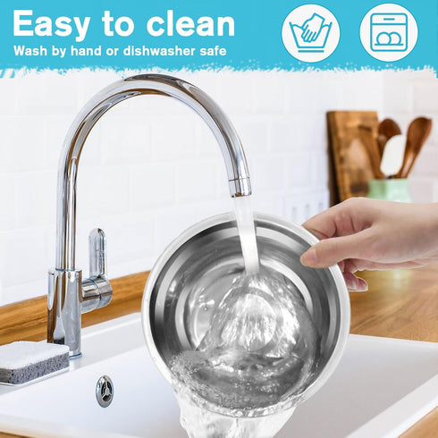 Dog Bowls, Double Dog Water and Food Bowls, Stainless Steel with Non-Slip Resin Station for Puppy and Medium Dogs