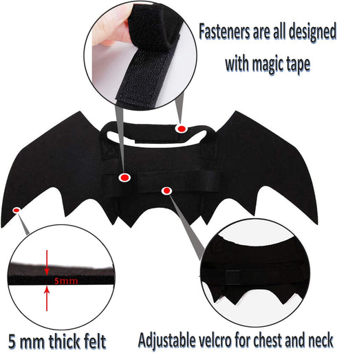 Halloween Costumes - Bat Wings for Small, Medium & Large Dogs & Cats | Funny Pet Apparel, Cosplay Clothes (M)